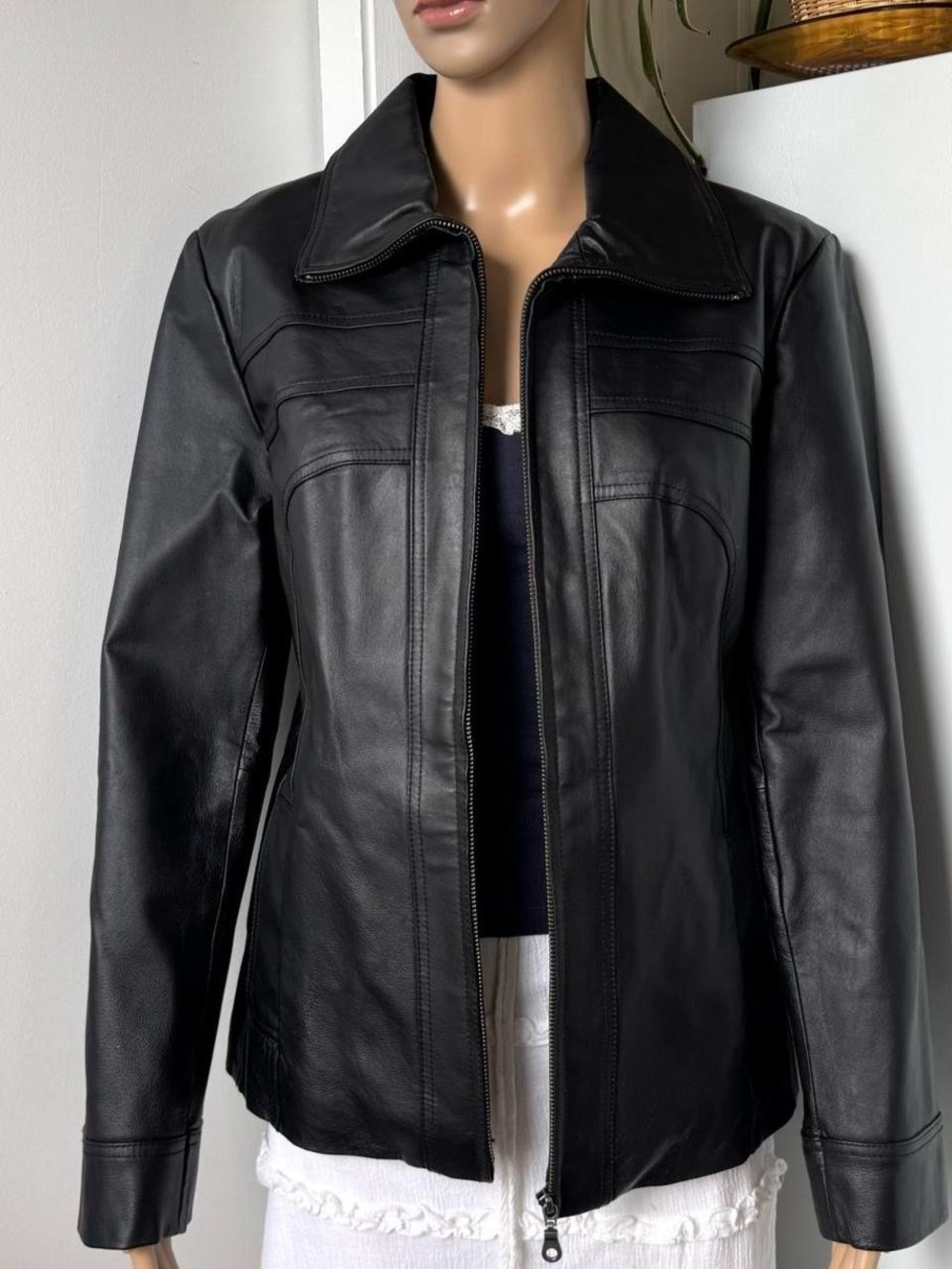 Zip-Front Women's Leather Jacket